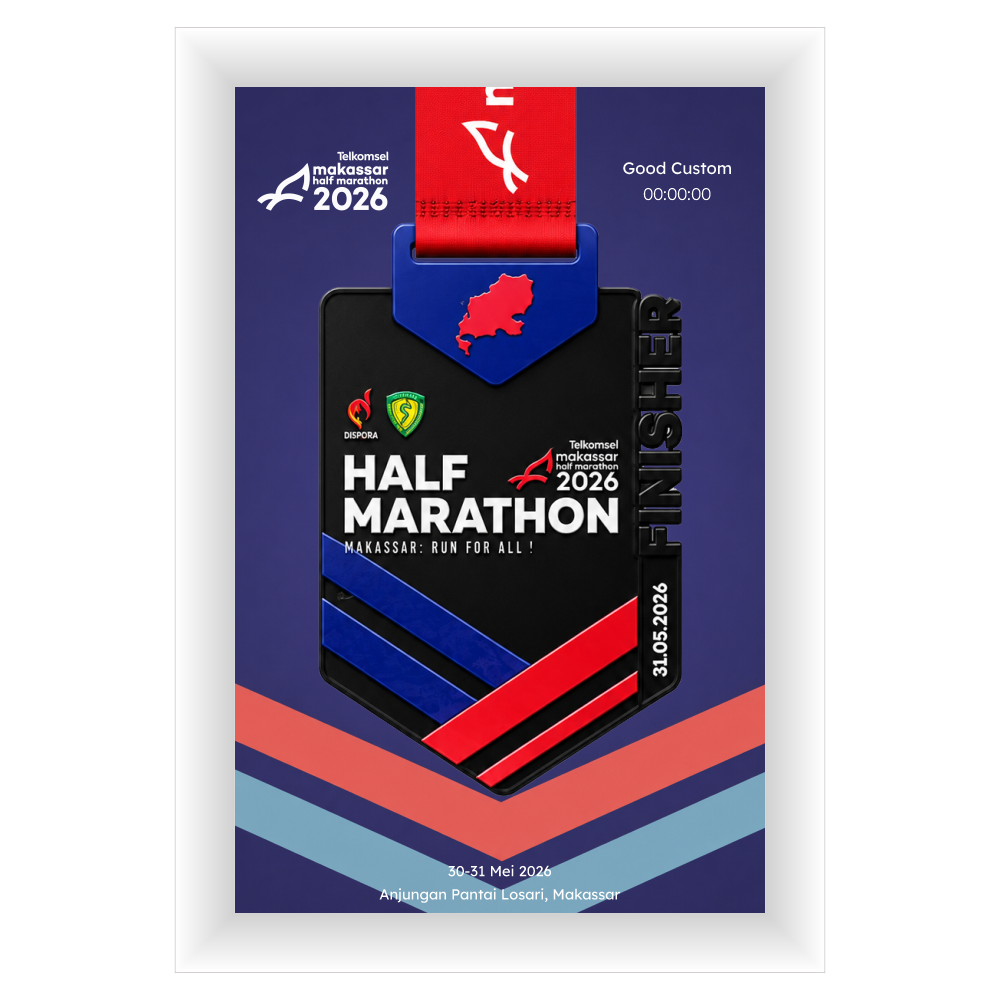 Good Custom Medal Frame Makassar Half Marathon 2026